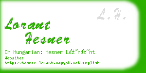 lorant hesner business card